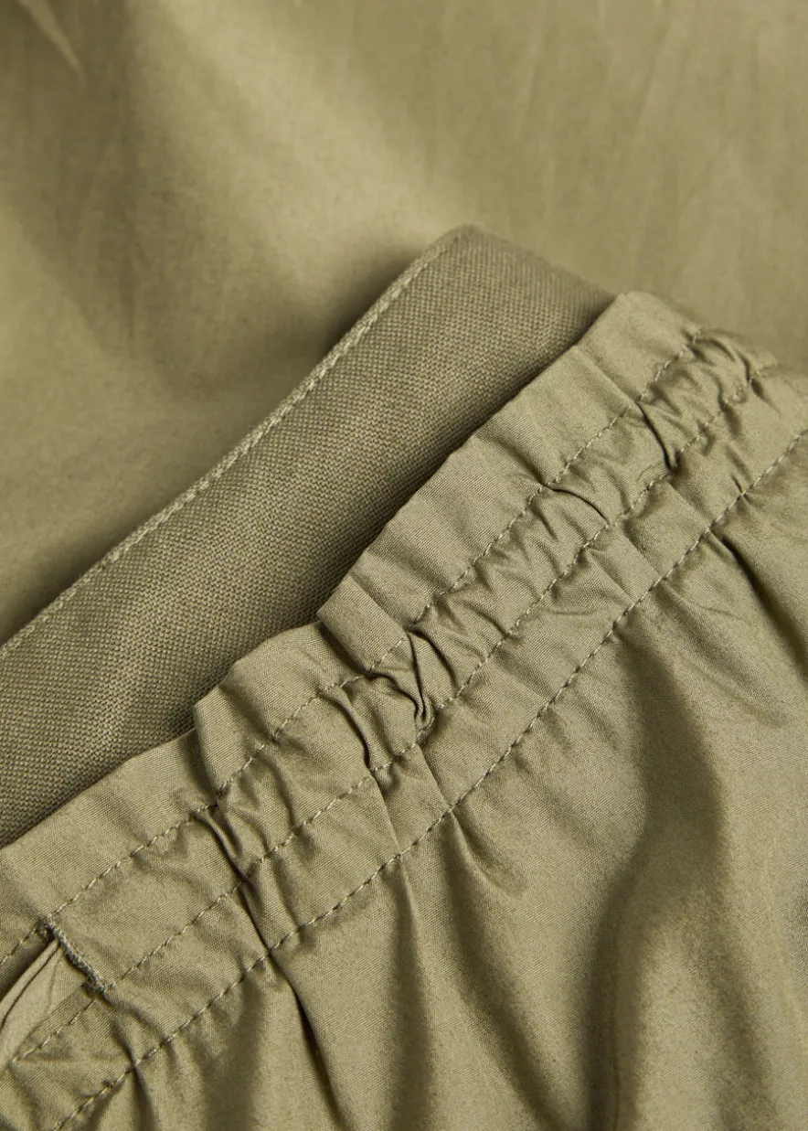 Double-waistband straight-leg trousers
