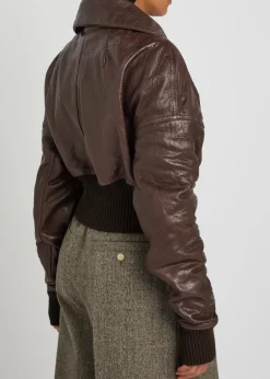 Dracuflight cropped leather bomber jacket