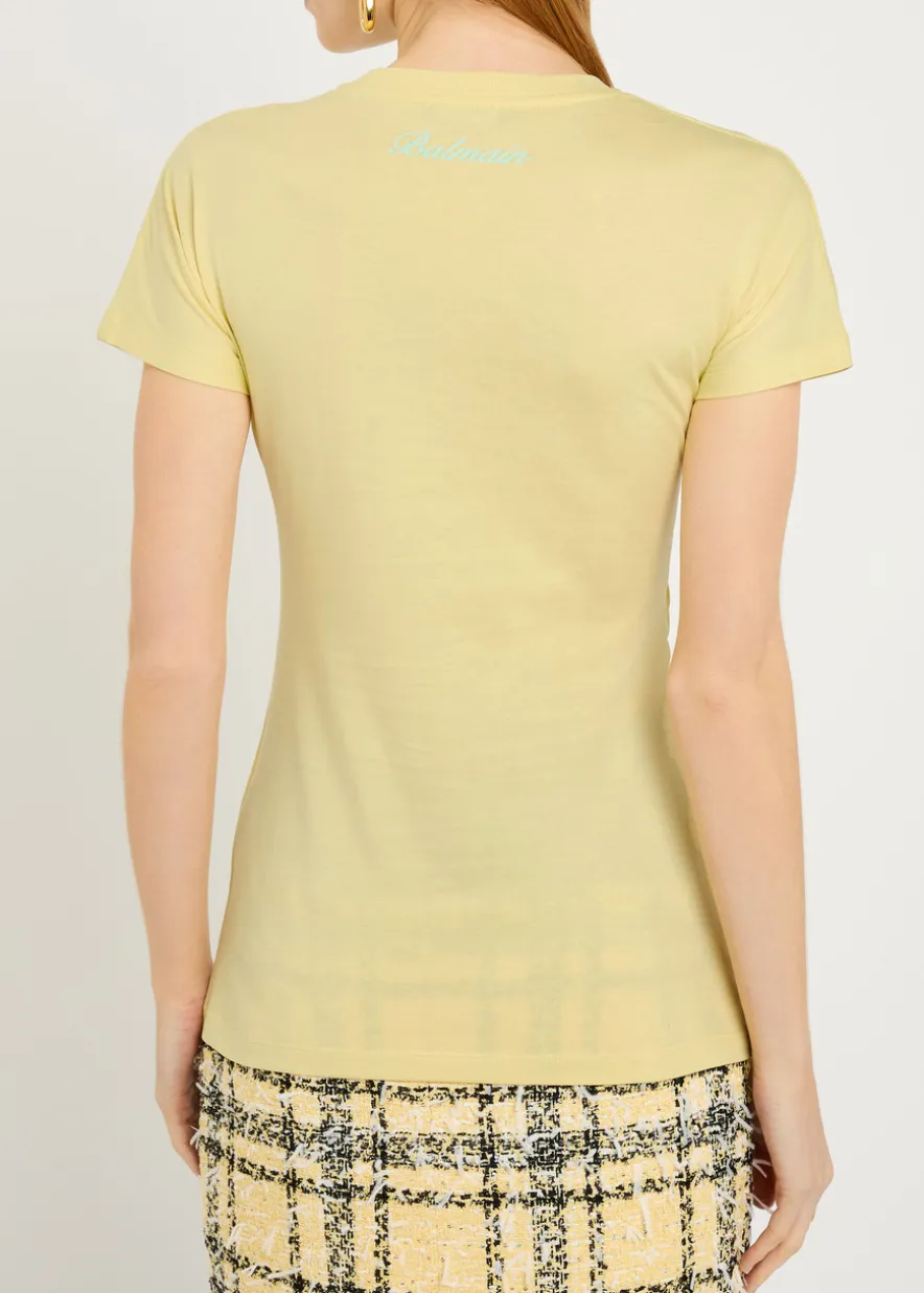 Draped cotton T-shirt
