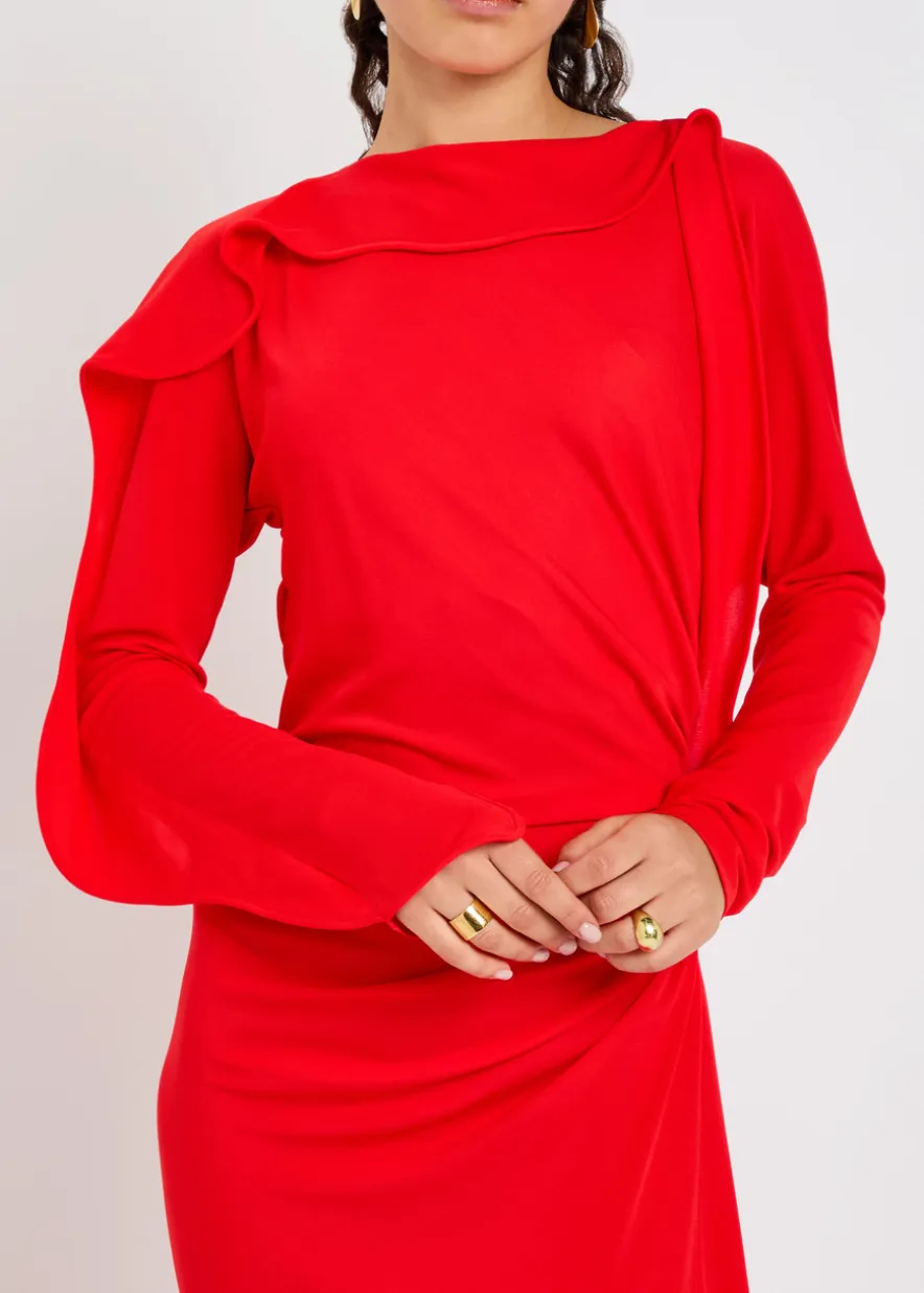 Draped jersey gown