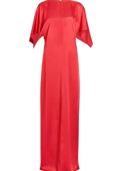 Draped satin-crepe maxi dress
