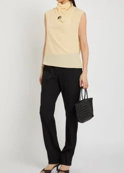 Draped silk top