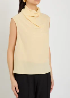 Draped silk top
