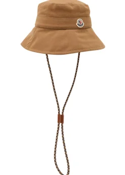 Drawstring cotton bucket hat