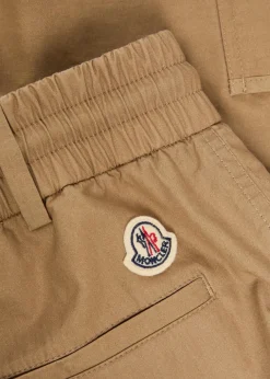 Drawstring cotton-poplin cargo shorts