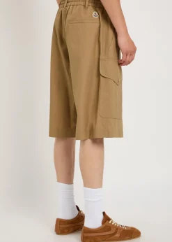 Drawstring cotton-poplin cargo shorts