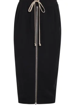 Drawstring silk-georgette midi skirt