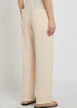 Drawstring straight-leg modal-blend trousers