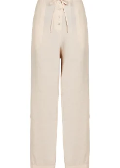 Drawstring straight-leg modal-blend trousers