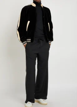 Drawstring twill track pants