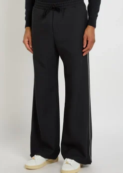 Drawstring twill track pants