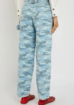 Drew camouflage straight-leg jeans