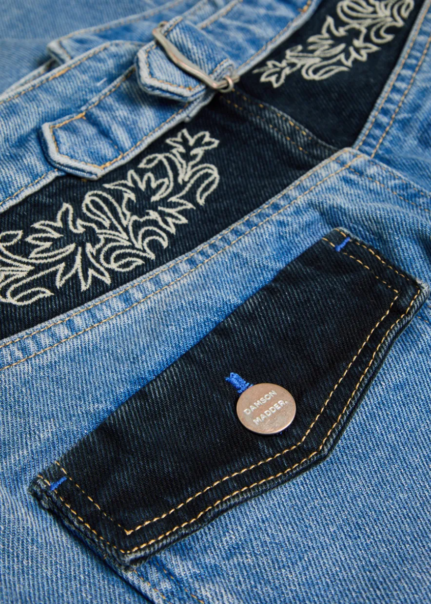 Drew embroidered relaxed straight-leg jeans