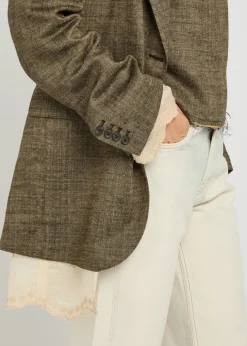Drip layered linen and silk-blend blazer