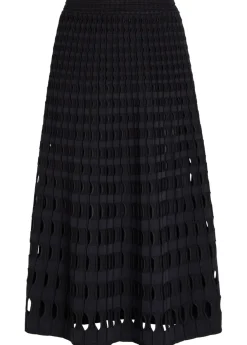 Drue textured cut-out knit midi skirt