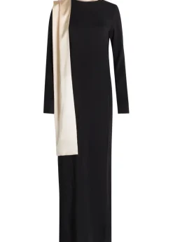 Dublina scarf-effect stretch-crepe maxi dress