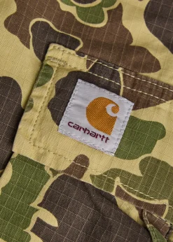 Duck camouflage straight-leg cargo trousers