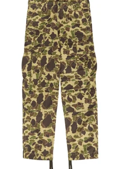 Duck camouflage straight-leg cargo trousers
