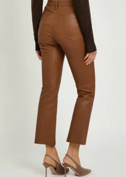 Duke straight-leg leather trousers