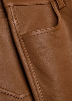 Duke straight-leg leather trousers