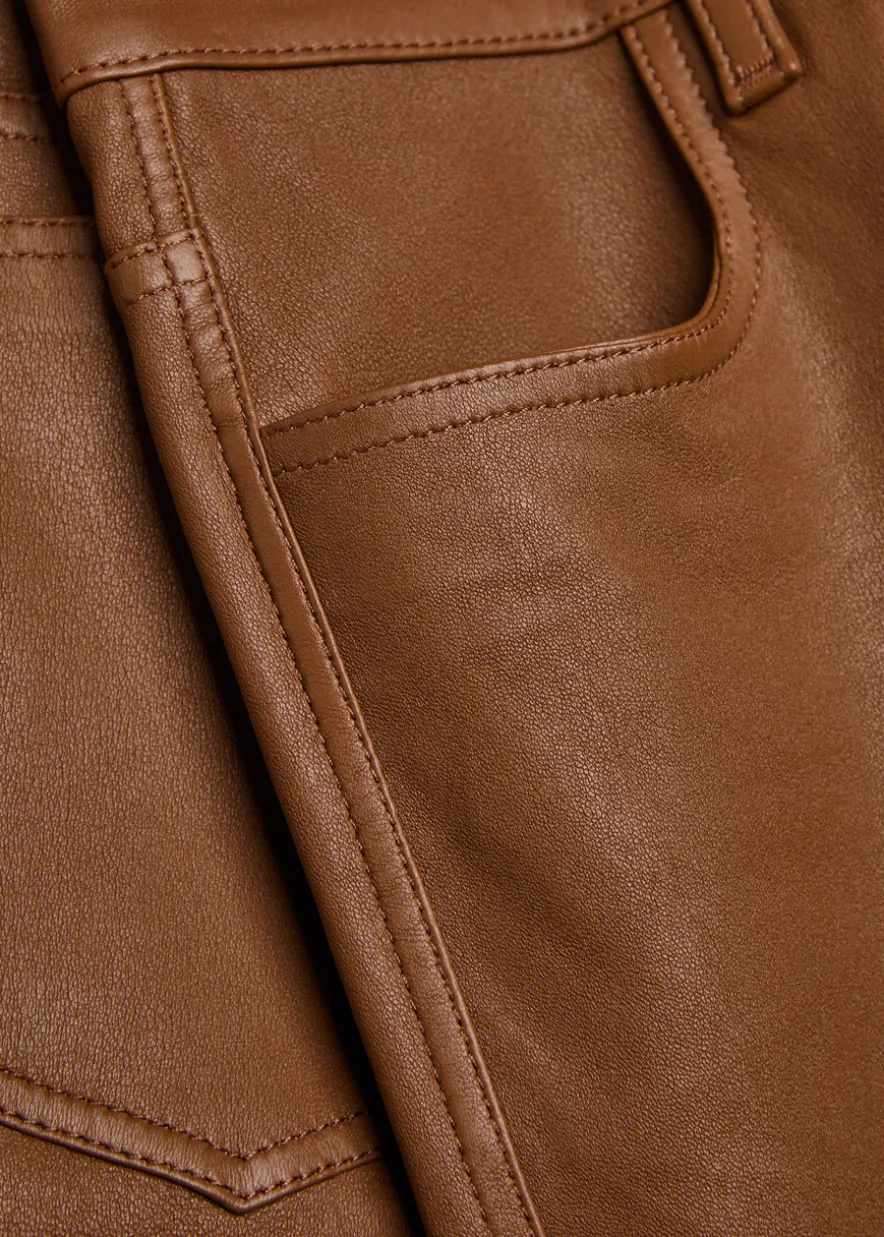 Duke straight-leg leather trousers