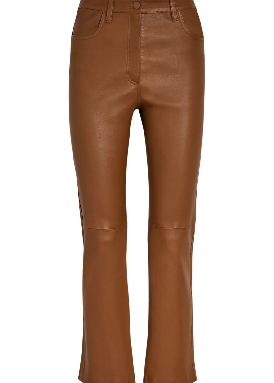 Duke straight-leg leather trousers