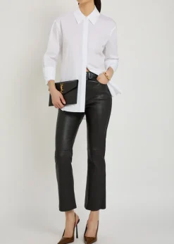 Duke straight-leg leather trousers