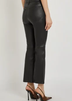 Duke straight-leg leather trousers