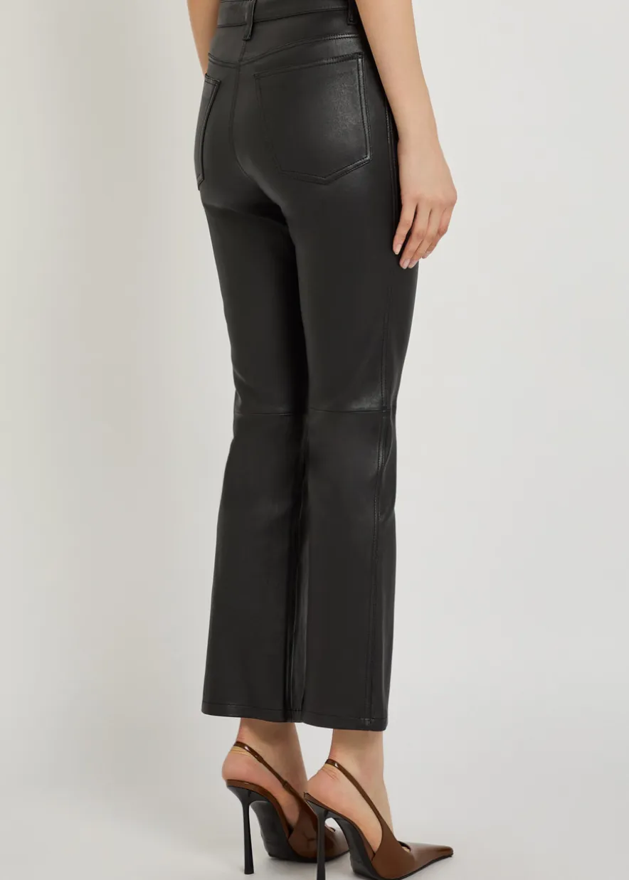 Duke straight-leg leather trousers