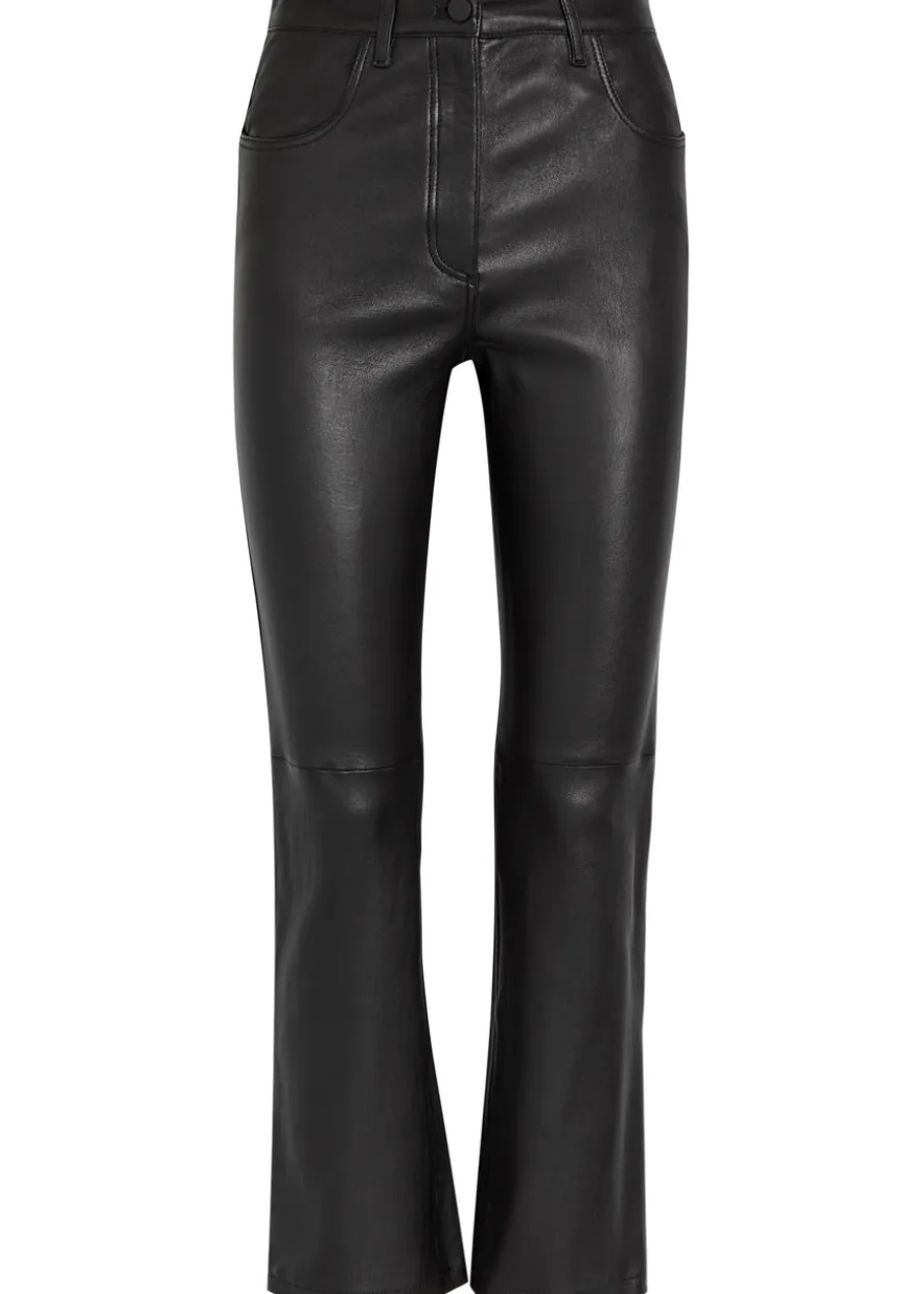 Duke straight-leg leather trousers