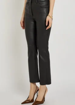 Duke straight-leg leather trousers