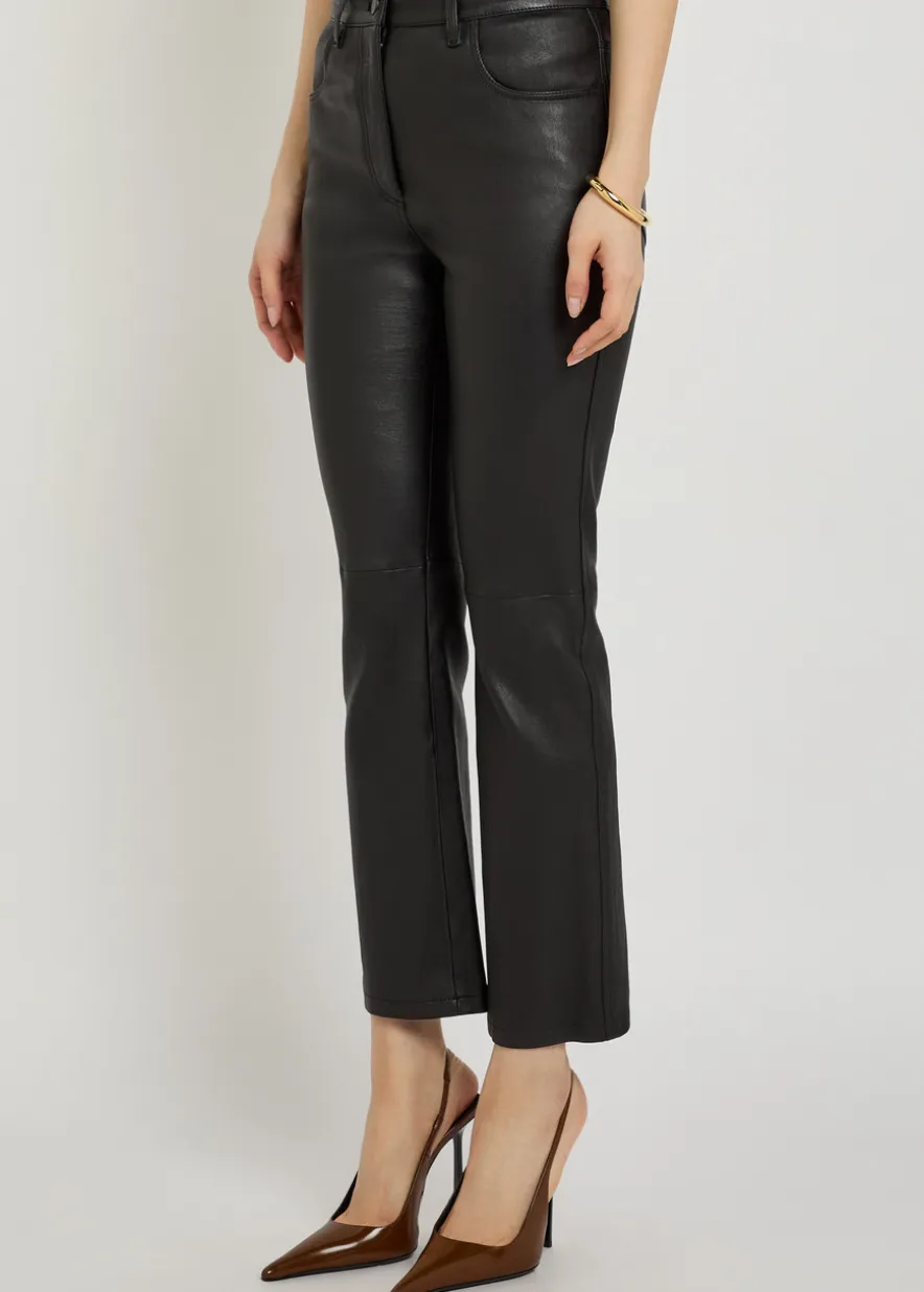 Duke straight-leg leather trousers