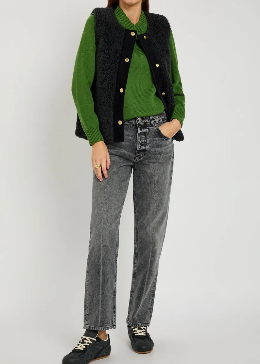 Dulsie corduroy-trim fleece gilet