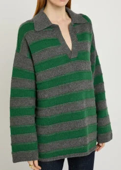 Dume striped cashmere rugby jumper
