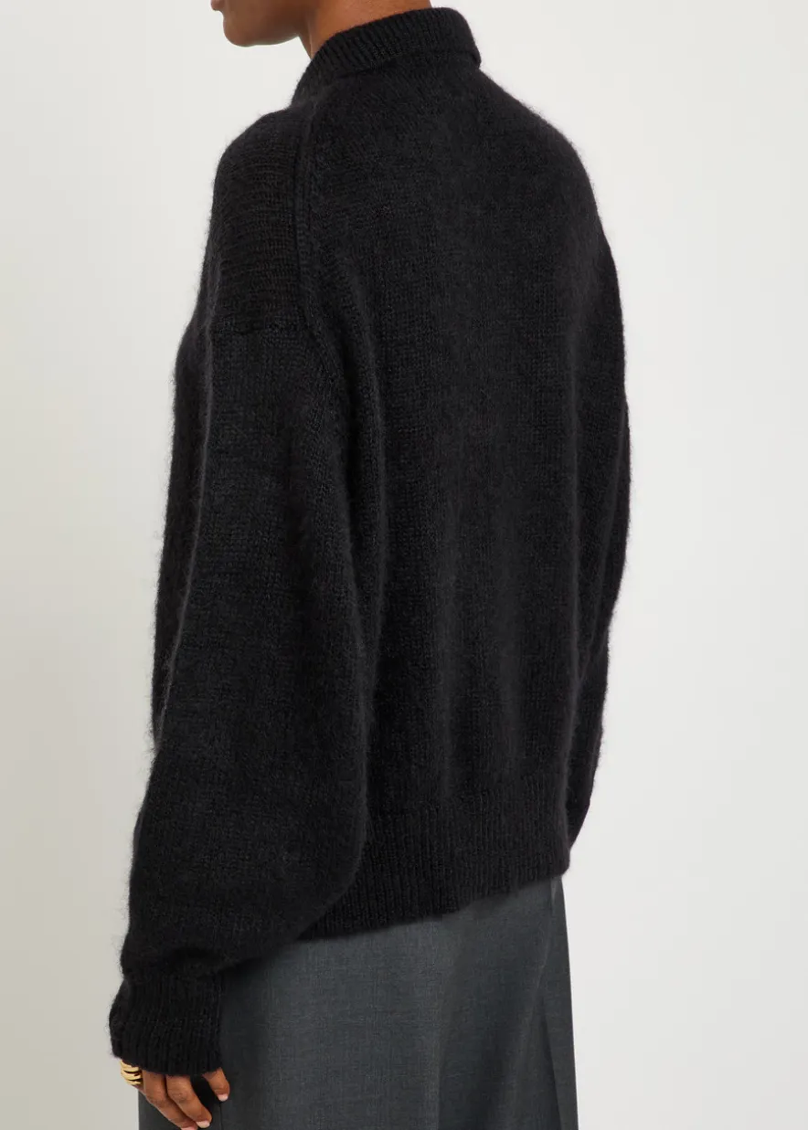 Dune brushed-knit polo jumper
