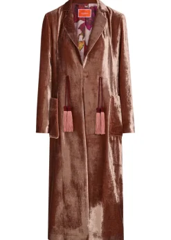 Duster tassel velvet coat