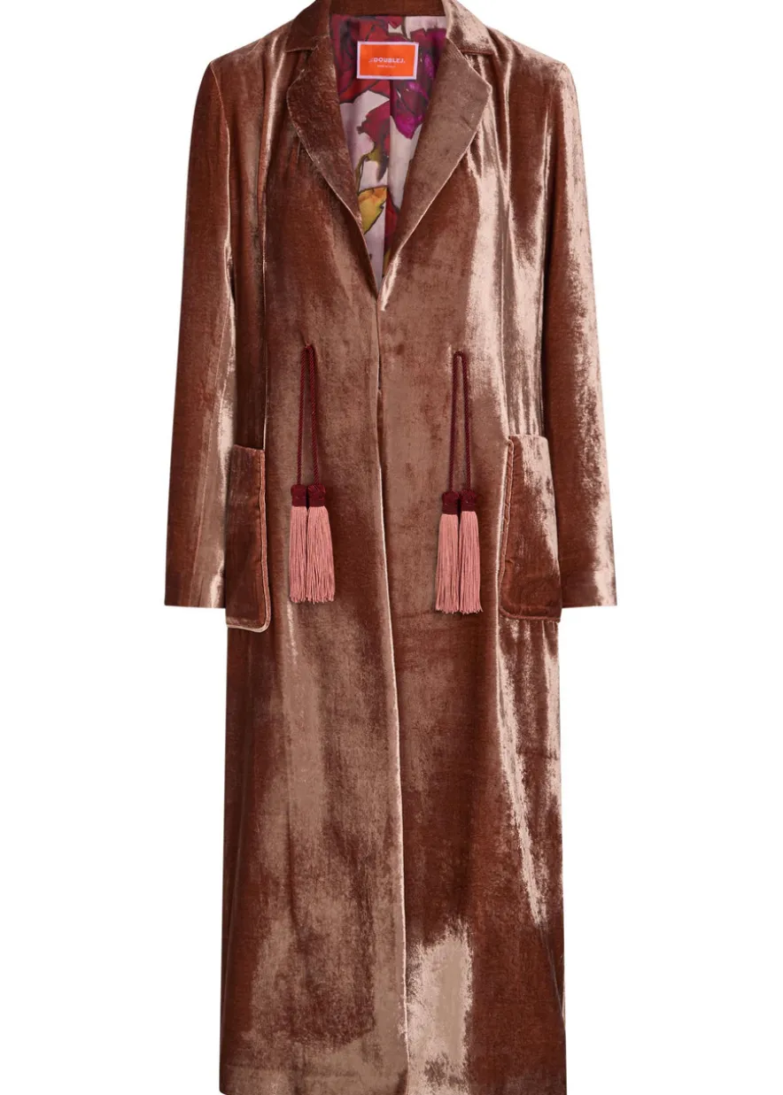 Duster tassel velvet coat