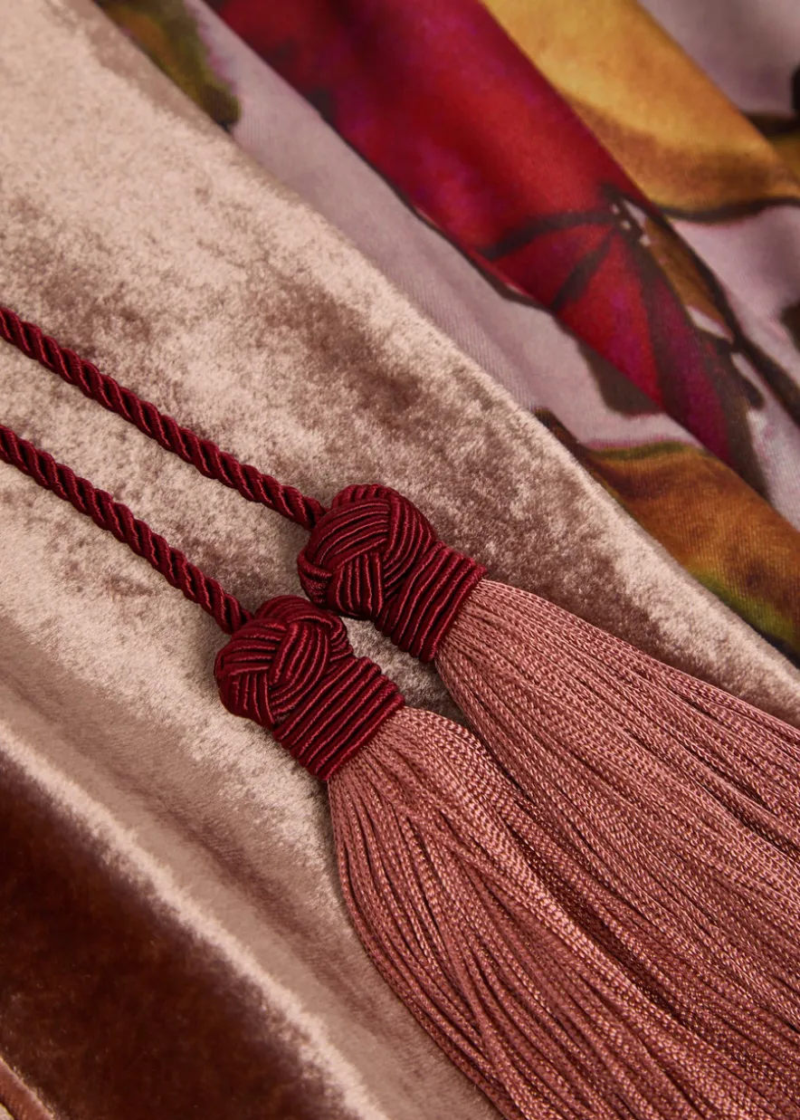 Duster tassel velvet coat