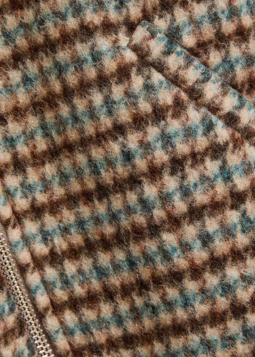 Dutton houndstooth brushed wool-blend jacket