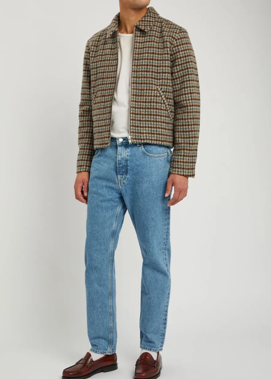 Dutton houndstooth brushed wool-blend jacket