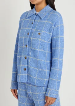 Dylan plaid cashmere and linen-blend shirt
