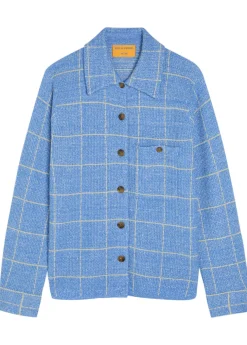 Dylan plaid cashmere and linen-blend shirt
