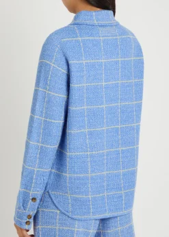 Dylan plaid cashmere and linen-blend shirt