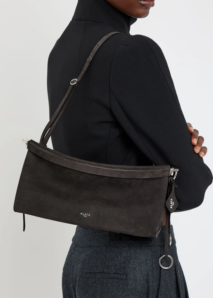 East West medium nubuck shoulder bag