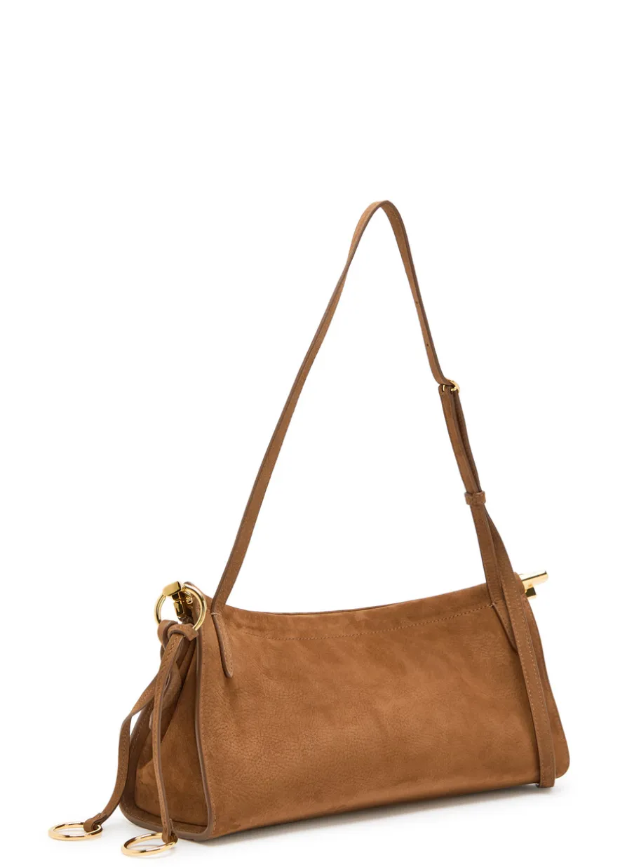 East West medium nubuck shoulder bag