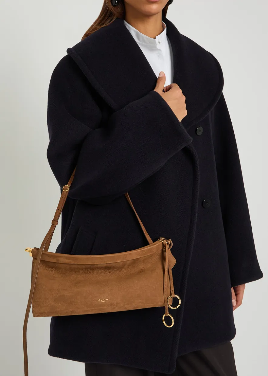 East West medium nubuck shoulder bag