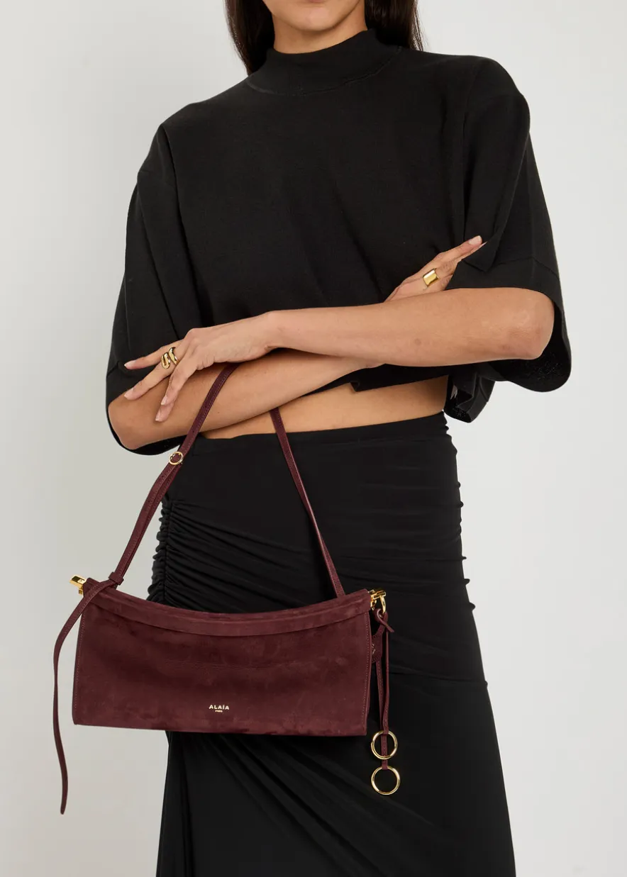 East West nubuck medium shoulder bag