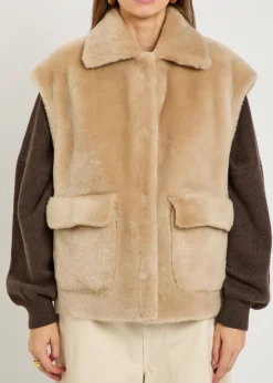 Edha shearling sleeveless jacket