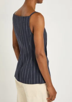 Edie pinstriped woven top