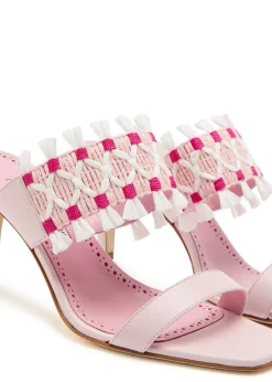 Efeso 70 embroidered leather mules
